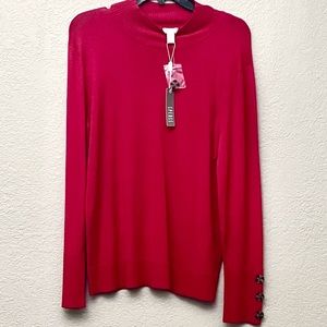 NWT::✨ Spense Womens Sweater Red High Neck Pullover Long Sleeve Size M